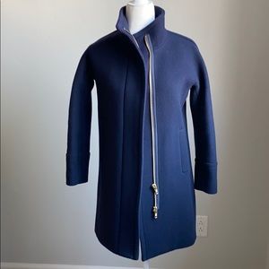 J. Crew Italian Stadium Wool Coat - Navy 00P